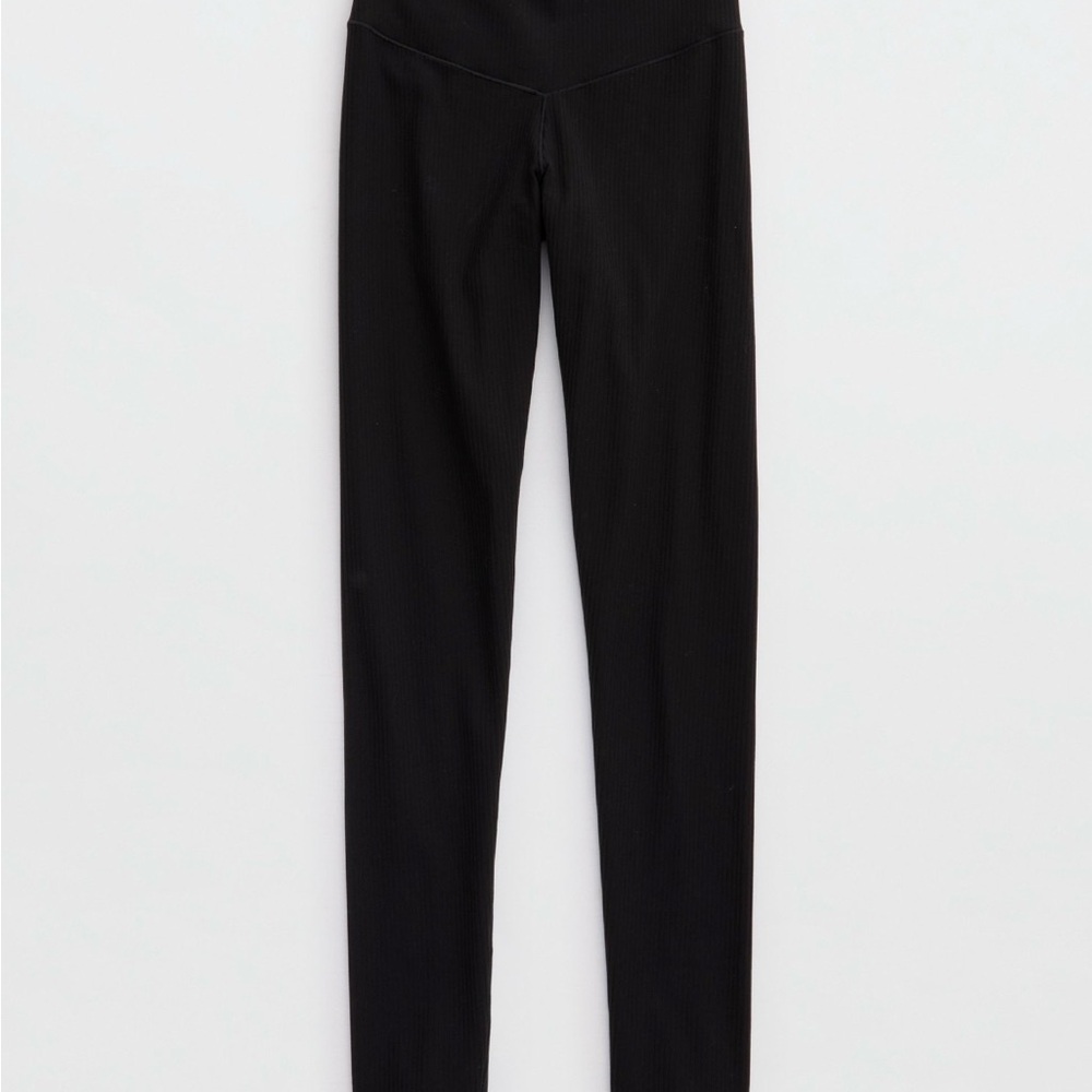 Aerie Black Ribbed Leggings - Picture 2 of 3